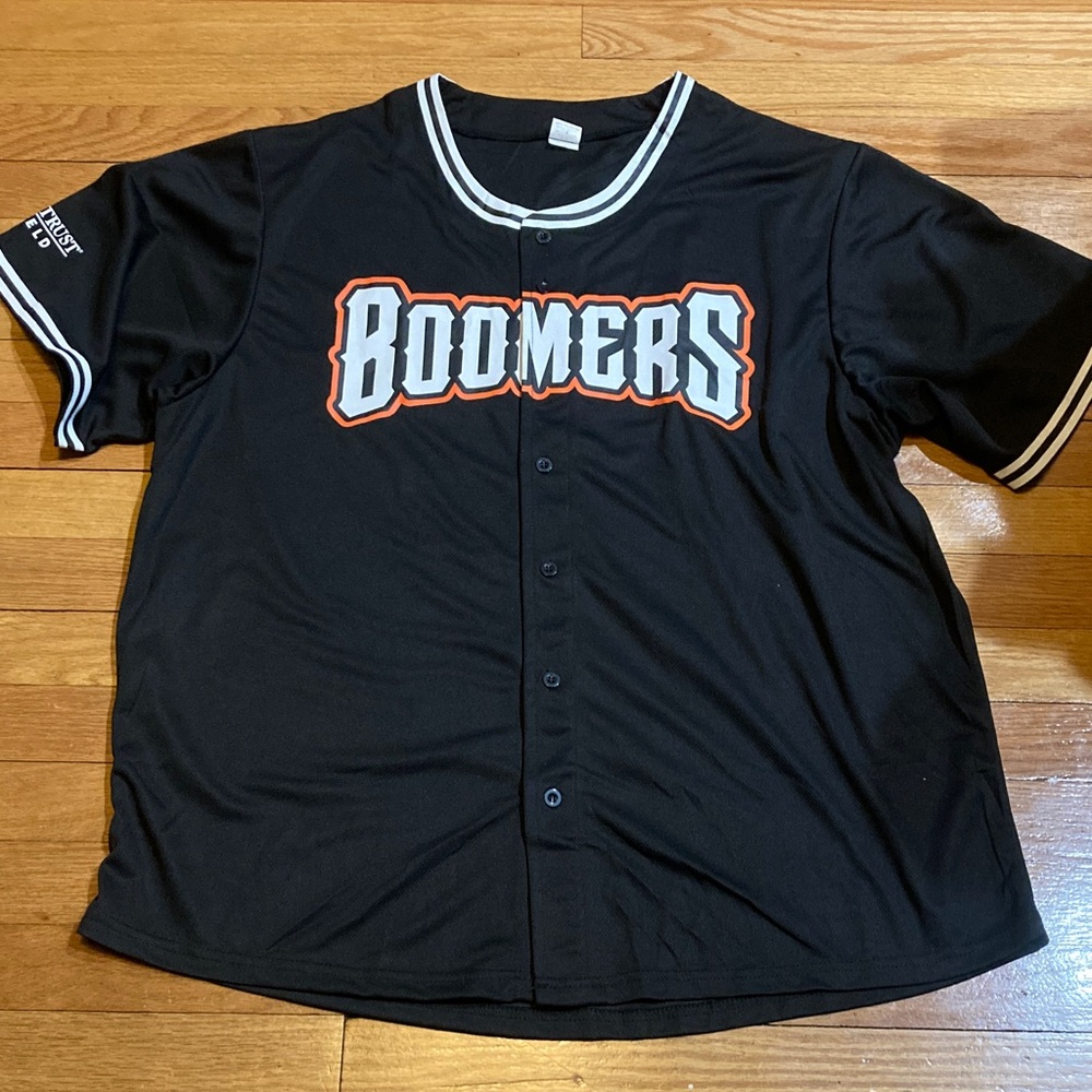 Black Schaumburg Boomers button up Baseball Jersey